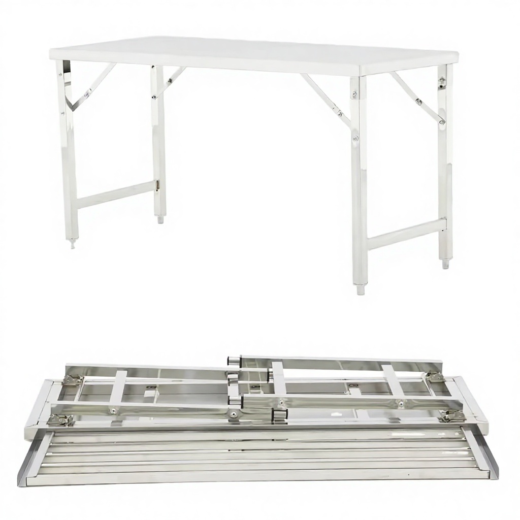 Commercial Kitchen Bench - Verstelbare hoogte, opklapbaar werkblad van 304