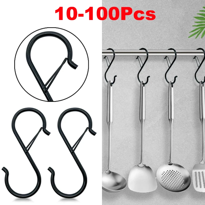 Commercial Kitchen Rack - 10/100 Stuks Metalen Ophanghaken S-vormige Hanger