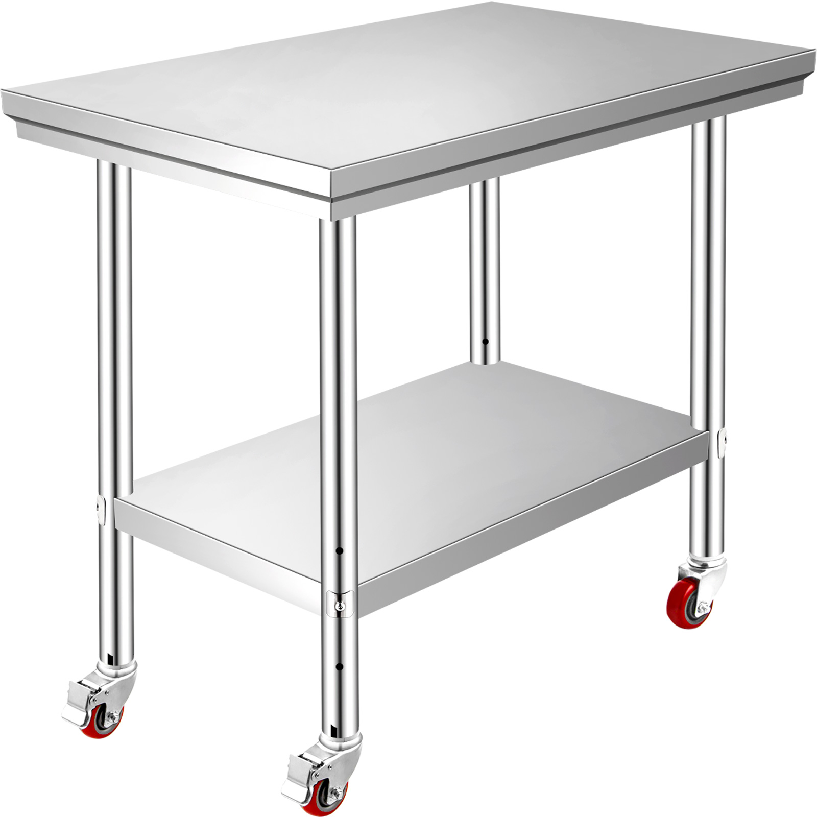 Commercial Kitchen Bench - SucceBuy RVS Keukenwerktafel met Planken, Commerciële