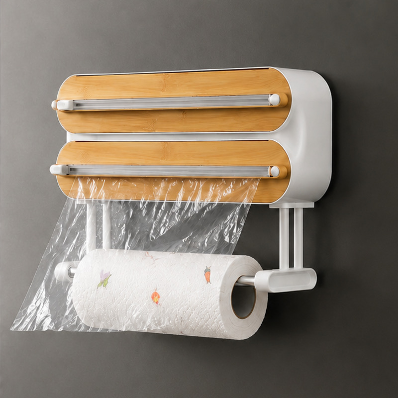 Commercial Kitchen Utensil Organizer - Magnetische voedselwikkeldispenser, snijder, clingfilm- en aluminiumfolie-organizer,