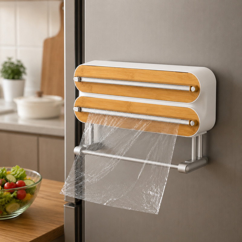 Commercial Kitchen Utensil Organizer - Magnetische voedselverpakkings-snijder dispenser clingfilm foliehouder wandmontage