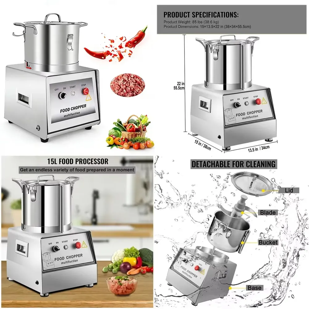 Commercial Kitchen Grinder - 2026 RVS Elektrische Commerciële Voedselprocessor voor