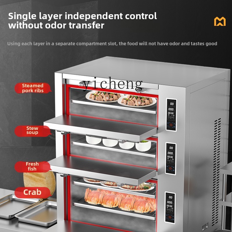 Commercial Steamer Cabinet - Commerciële drievoudige elektrische/gas stoomkast voor zeevruchten,