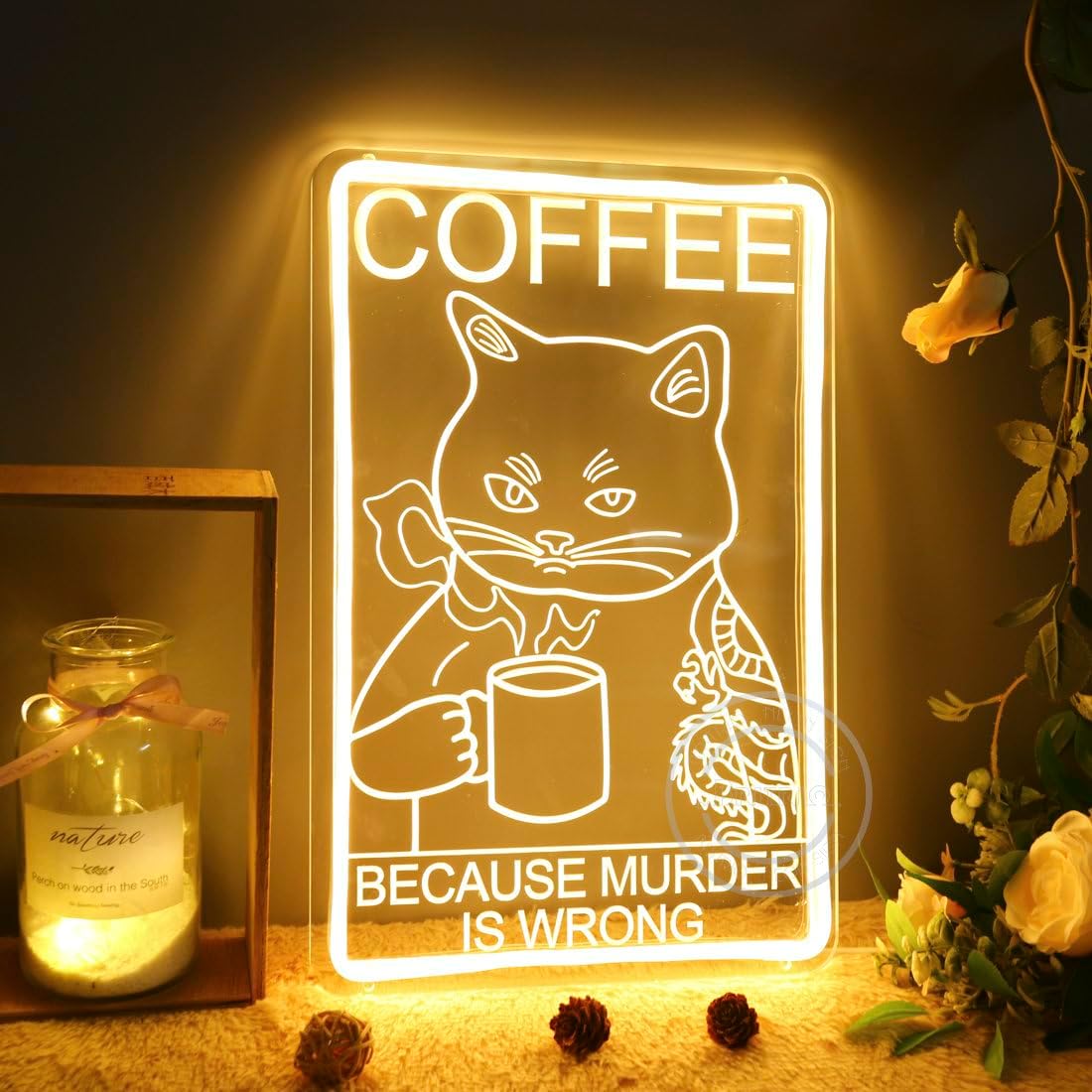 Grappige Kat Koffie Neonbord L - Commercial Kitchen Quotes recensie en prijs