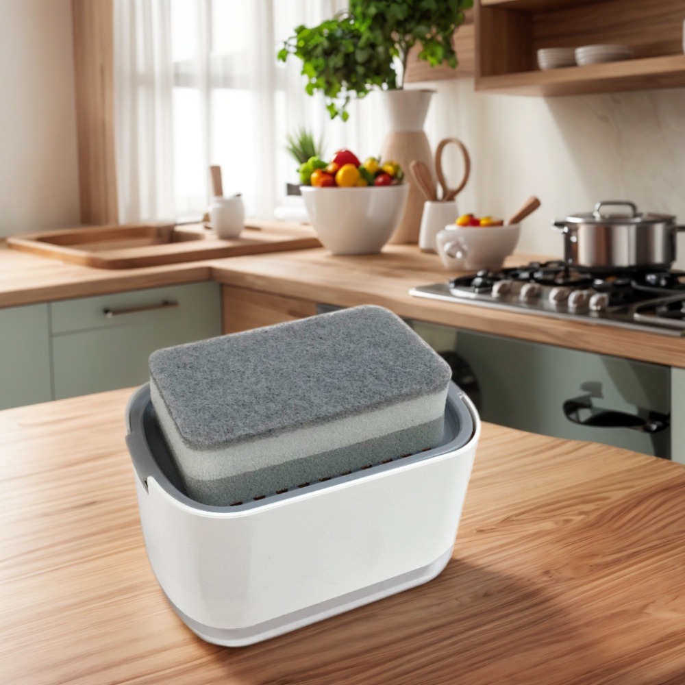 Druk handmatig op de zeepdispe - Commercial Kitchen Utensil Organizer recensie en prijs