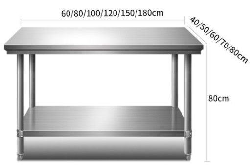 RVS Dubbellaagse Werktafel, Co - Commercial Kitchen Bench recensie en prijs