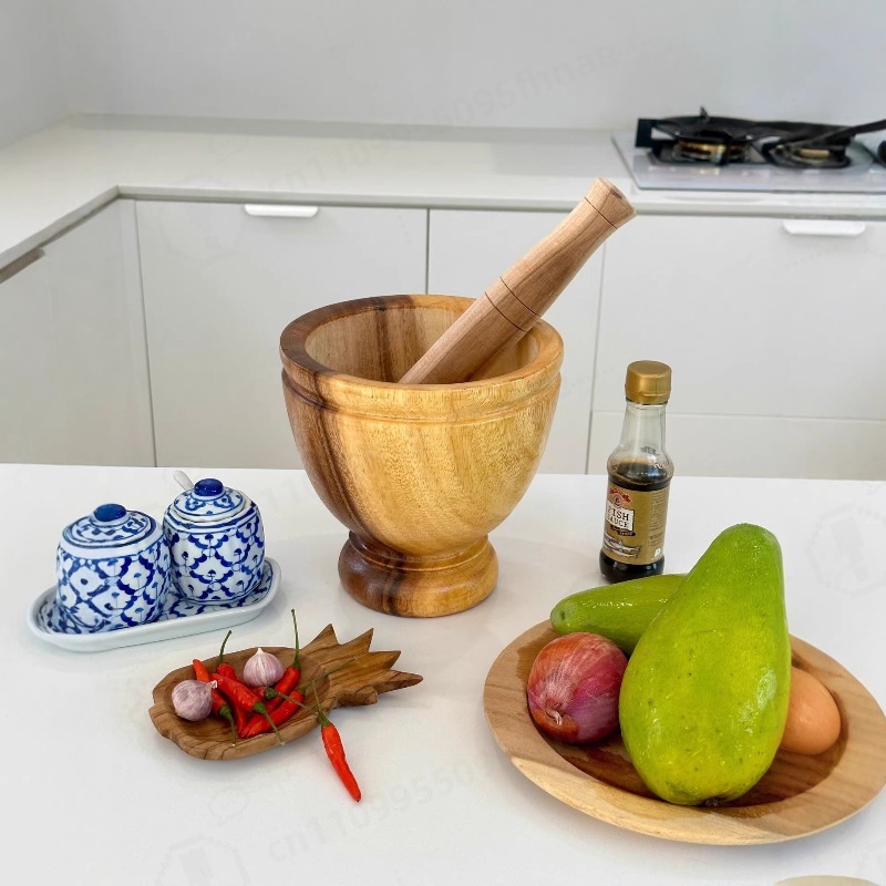 Natuurlijke acaciahouten morti - Commercial Kitchen Grinder recensie en prijs