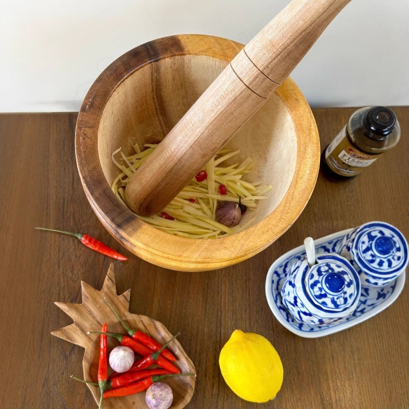 Natuurlijke acaciahouten morti - Commercial Kitchen Grinder recensie en prijs