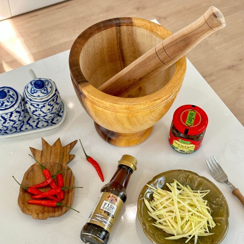 Natuurlijke acaciahouten morti - Commercial Kitchen Grinder recensie en prijs